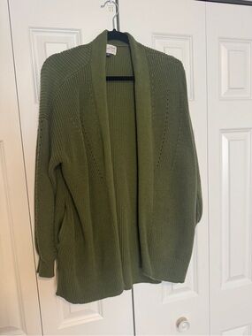 Universal Thread Olive Knit Open-Front Cardigan